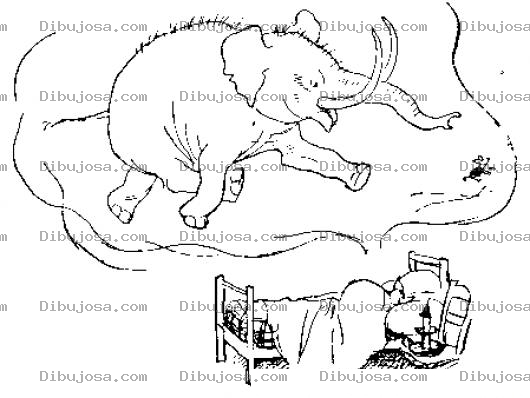 Dibujo para colorear Sonar Con Un Elefante Significa Sabiduria Solidez Y Respeto Dibujo De Una Persona Sonando Con Un Elefante Para Pintar Y Colorear
