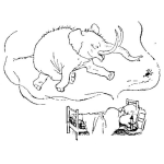 Dibujo para colorear Sonar Con Un Elefante Significa Sabiduria Solidez Y Respeto Dibujo De Una Persona Sonando Con Un Elefante Para Pintar Y Colorear