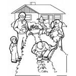 Dibujo para colorear Familia De Jardineros Dibujo De Una Familia Sembrando Y Cuidando Un Jardin Para Pintar Y Colorear Familia Jardinera