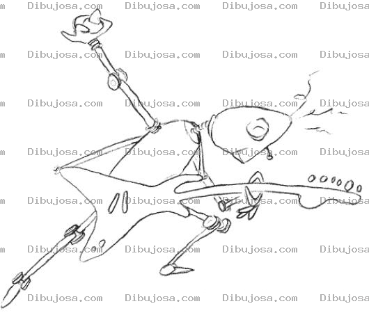 Dibujo para colorear Dibujo De Robot Guittarrista Para Colorear Robot Con Guitarra