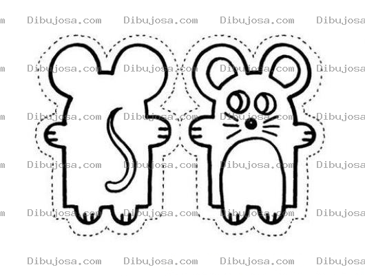 Dibujo para colorear Ratoncito para Colorear y Recortar