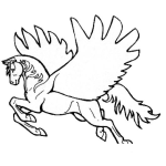 Dibujo para colorear Pegaso Dibujo De Caballo Con Alas Para Pintar Y Colorear
