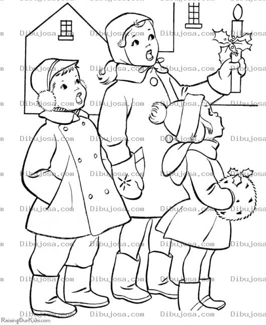 Dibujo para colorear Dibujo De Ninos Cantando En Navidad Para Pintar Y Colorear Pastorela Infantil