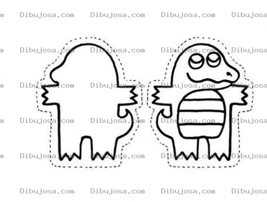 Dibujo para colorear Lagartito para Colorear y Recortar