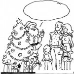 Dibujo para colorear Santa Y Mi Familia Dibujo De Santaclos Hablando Con Una Familia En Navidad Para Colorear A