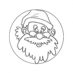 Dibujo para colorear Moneda De Santaclaus Dibujo De Una Moneda De Santa Claus Para Pintar Y Colorear La Cara De Santa En Un Circulo