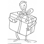 Dibujo para colorear Delgado con Regalo Gigante Dibujo De Papa Con Un Regalote Gigante Y Enorme Para Pintar Y Colorear Un Regalo Grandote