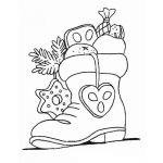 Dibujo para colorear Dibujo De Una Bota De Santa Con Adornos De Navidad