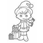 Dibujo para colorear Nino Con Regalos De Navidad Para Pintar Y Colorear