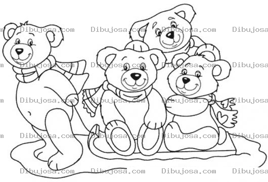Dibujo para colorear Ososo Con Bufanda Dibujo De Osos Navidenos Para Pintar Y Colorear