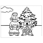 Dibujo para colorear Dibujo De Perro Y Gato En Navidad Para Pintar Y Colorear