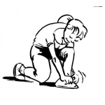 Dibujo para colorear Dibujo De Mujer Amarrandose Los Zapatos Para Pintar Y Colorear