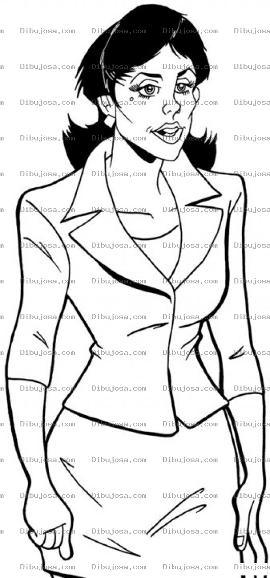 Dibujo para colorear Dibujo De Mujer Ejecutiva Con Traje Formla Para Pintar Y Colorear Asistente De Gerente