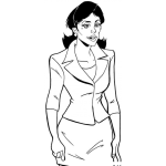 Dibujo para colorear Dibujo De Mujer Ejecutiva Con Traje Formla Para Pintar Y Colorear Asistente De Gerente