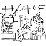 Dibujo para colorear DIbujo De Un Juicio Medieval Para Pintar Y Colorear