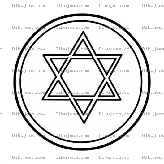 Dibujo para colorear Moneda Con La Estrella De David Para Pintar Y Colorear