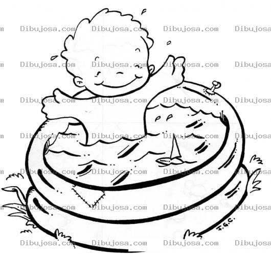 Dibujo para colorear colorear pisina inflable