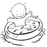 Dibujo para colorear colorear pisina inflable