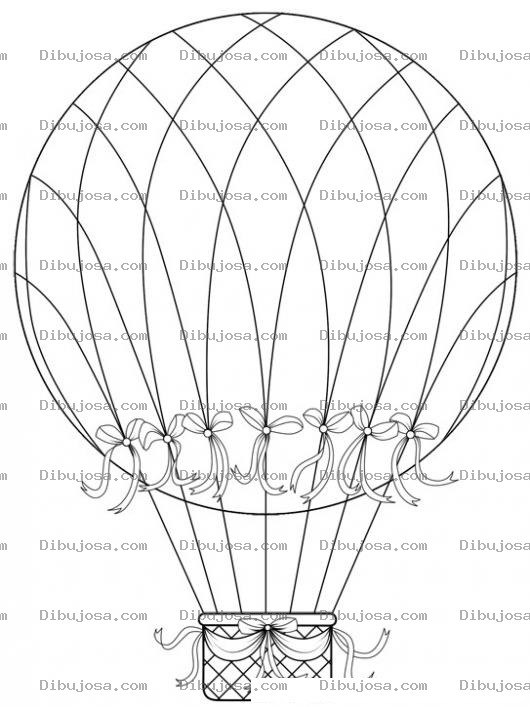 Dibujo para colorear Dibujo De Globo Aerostatico Para Pintar Y Colorear Globo De Gente Con Canasta