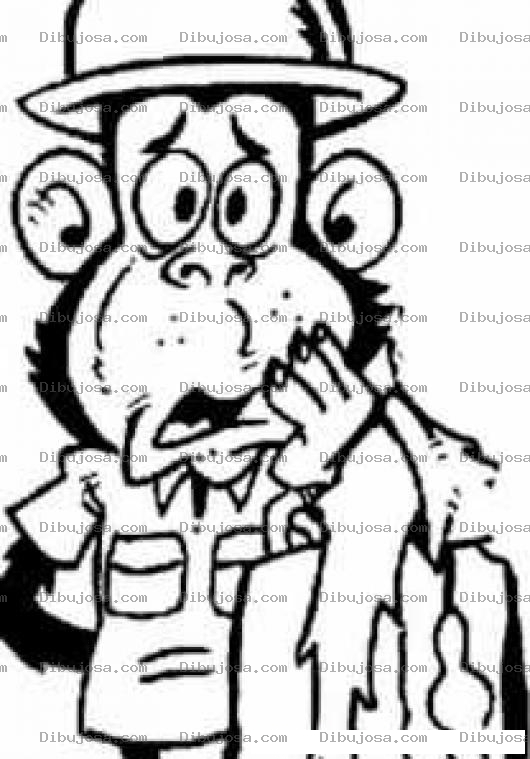 Dibujo para colorear La cago Este mono la cago Dibujo De Mono Preocupado Para Pintar Y Colorear Mico Con Una Gran Preocupacion Para Pintar Y Colorear Mono Angustiado La Angustia Del Mono