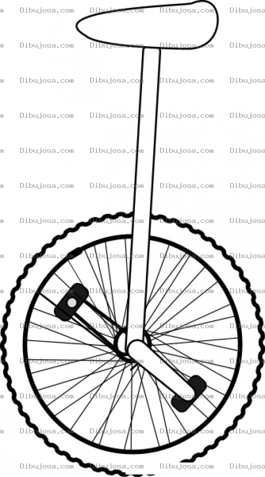 Dibujo para colorear Monocicleta Dibujo De Una Bicicleta Con Una Rueda Que Usan Los Payasos En Los Circos Para Pintar Y Colorear Monocicle Unicleta