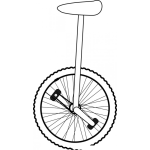 Dibujo para colorear Monocicleta Dibujo De Una Bicicleta Con Una Rueda Que Usan Los Payasos En Los Circos Para Pintar Y Colorear Monocicle Unicleta