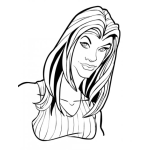 Dibujo para colorear Dibujo De Mujer Pelo Lacio Para Pintar Y Colorear