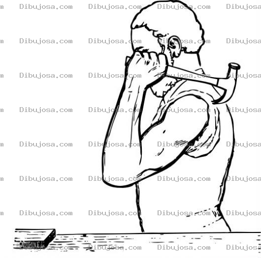 Dibujo para colorear Carpintero Con Martillo Dibujo De Un Carpintero Zurdo Con Un Martillo En Su Mano Izquierda Clavando Un Clavo En Una Tabla De Maderapara Pintar Y Colorear Carpinterozurdo Surdo