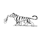 Dibujo para colorear Tigre Musico Dibujo De Tigre Con Saxofon Para Pintar Y Colorear Tigre Saxofonista