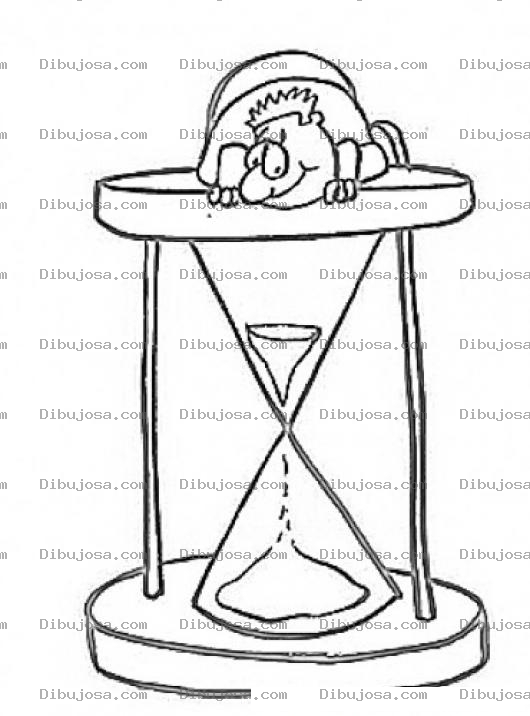 Dibujo para colorear Reloj De Arena Dibujo De Un Hombre Viendo Pasar El Tiempo Para Pintar Y Colorear Perdiendo El Tiempo