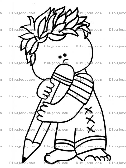 Dibujo para colorear Cutecolors bebe con lapiz para colorear