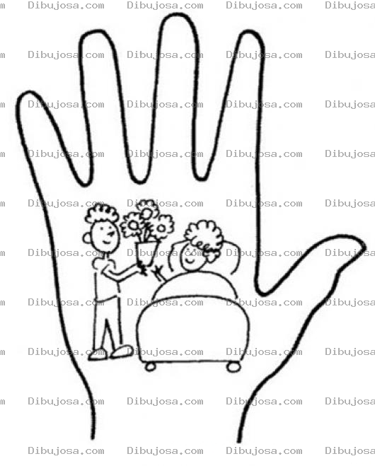 Dibujo para colorear Mano Solidaria Para Pintar Y Colorear