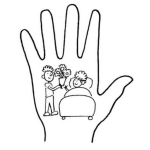 Dibujo para colorear Mano Solidaria Para Pintar Y Colorear