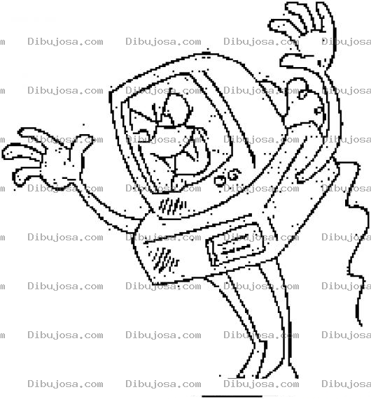 Dibujo para colorear Computadora Moustruo Para Colorear