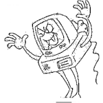 Dibujo para colorear Computadora Moustruo Para Colorear