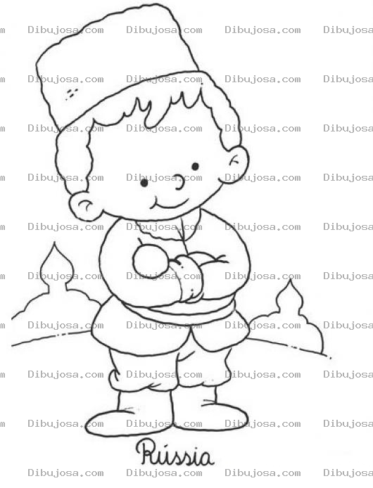 Dibujo para colorear Rusito Dibujo De Nino Ruso Para Pintar Y Colorear Muchachito De Russia