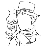 Dibujo para colorear Fumador Descarado Dibujo De Un Hombre Sin Cara Fumando Un Puro Para Colorearle Los Ojos La Nariz Y La Boca
