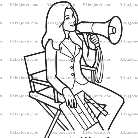 Dibujo para colorear Directora De Cine Para Pintar Y Colorear