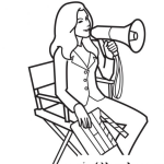 Dibujo para colorear Directora De Cine Para Pintar Y Colorear