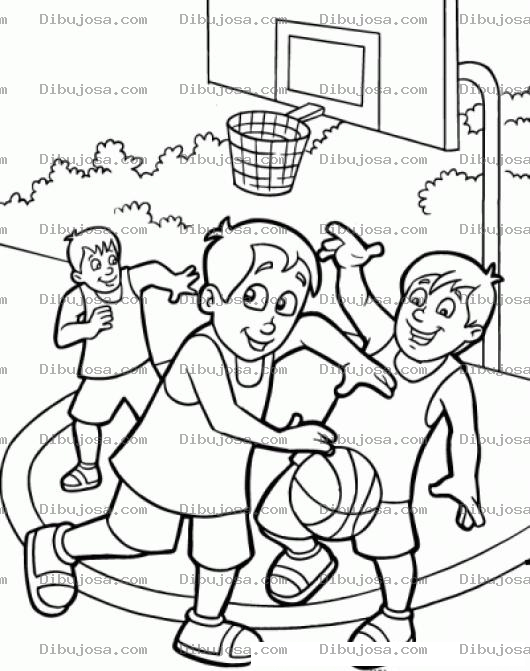 Dibujo para colorear Dibujo De Un Juego De Basquetbol Para Pintar Y Colorear