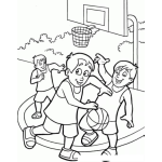 Dibujo para colorear Dibujo De Un Juego De Basquetbol Para Pintar Y Colorear