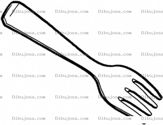 Dibujo para colorear Dibujo De Un Tenedor Para Pintar Y Colorear