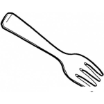 Dibujo para colorear Dibujo De Un Tenedor Para Pintar Y Colorear