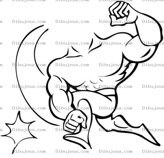 Dibujo para colorear Musculoso Sin Cabeza Para Pintar Y Colorear