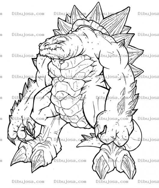 Dibujo para colorear Dinosaurio Musculoso Para Colorear