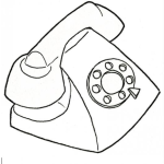 Dibujo para colorear Telefono Viejo De Disco Para Colorear