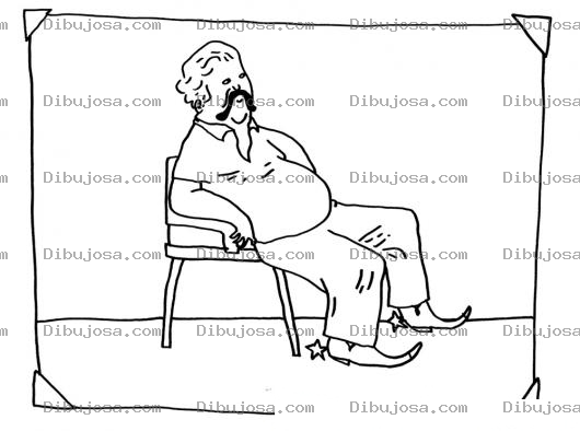 Dibujo para colorear Finquero Sentado Dibujo De Finquero Sin Sombrero Para Pintar Y Colorear