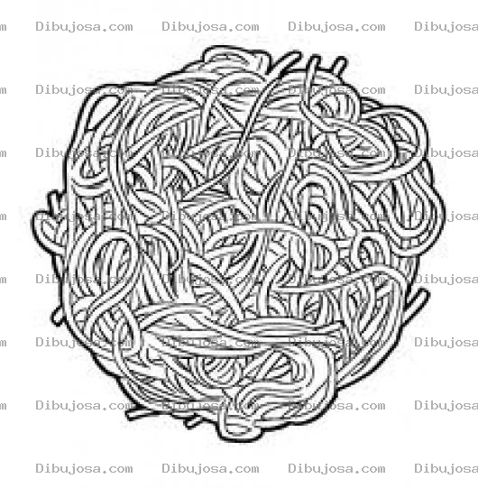 Dibujo para colorear Pasta Espageti Para Colorear