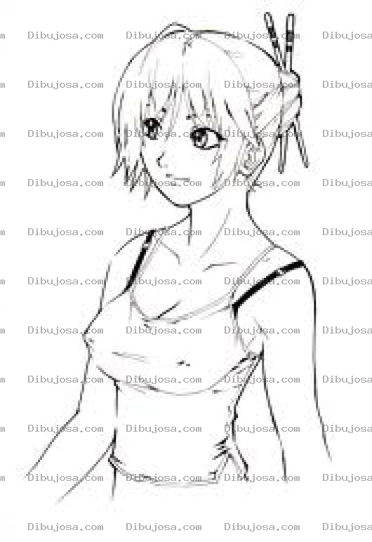 Dibujo para colorear Dibujo De Mujer Sin Brasier Para Colorear