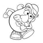 Dibujo para colorear Cara De Papa Caminando Para Pintar Y Colorear